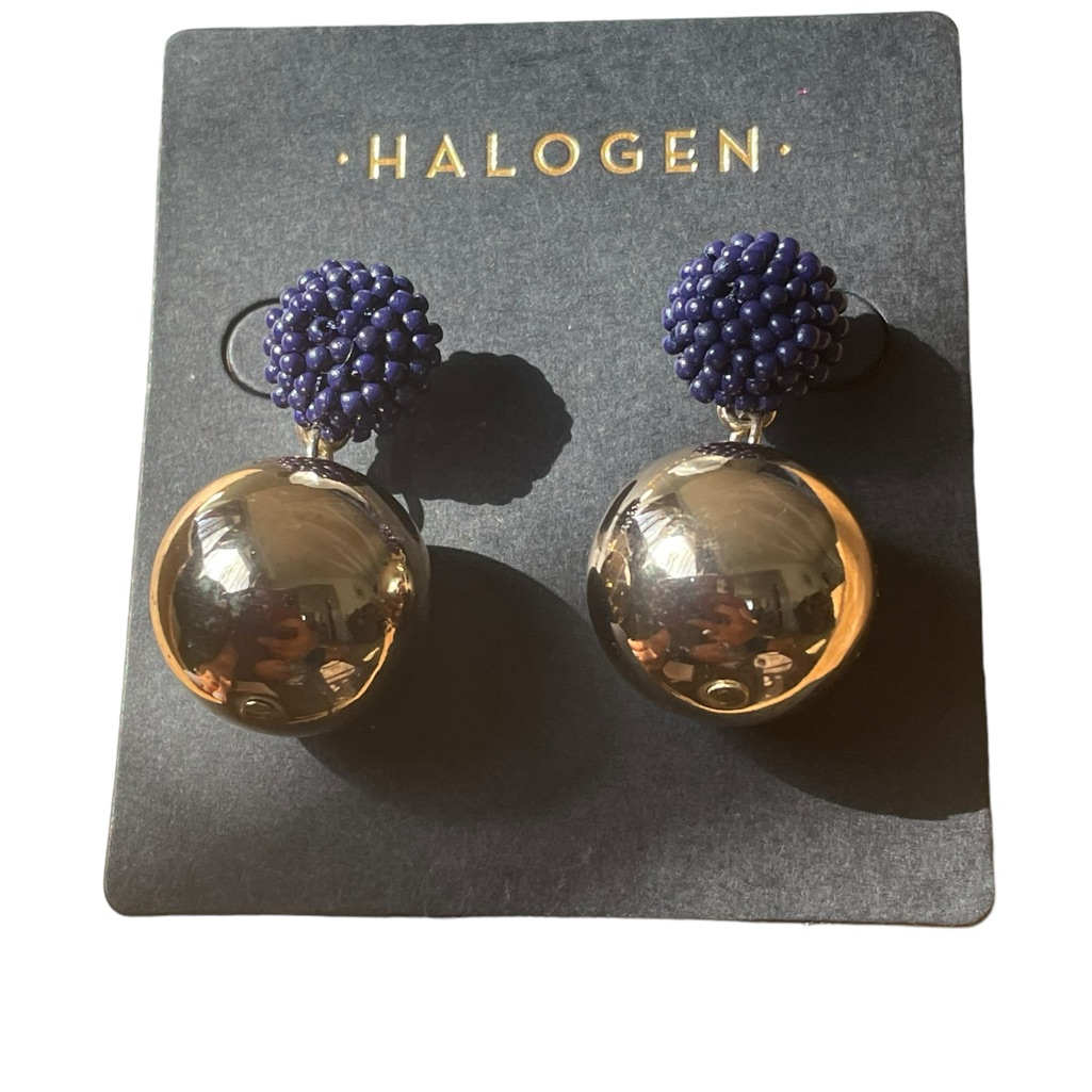 Halogen Seed Bead Faux Pearl Drop Post Earrings